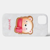 Niedliche Bärenfront Red Scarf & Rosy Cheeks Weihn Case-Mate iPhone Hülle (Rückseite (Horizontal))