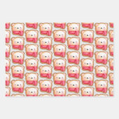 Niedliche Bärenfront Red Scarf & Rosy Cheeks Weihn Geschenkpapier Set (Vorderseite)