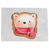 Niedliche Bärenfront Red Scarf & Rosy Cheeks Weihn Große Geschenktüte (Rückseite)