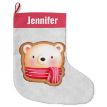 Niedliche Bärenfront Red Scarf & Rosy Cheeks Weihn