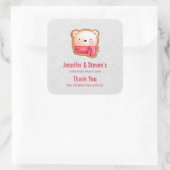 Niedliche Bärenfront Red Scarf & Rosy Cheeks Weihn Quadratischer Aufkleber (Tasche)