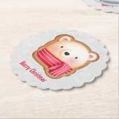 Niedliche Bärenfront Red Scarf & Rosy Cheeks Weihn Untersetzer (angewinkelt)