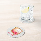 Niedliche Bärenfront Red Scarf & Rosy Cheeks Weihn Untersetzer (Vor Ort)