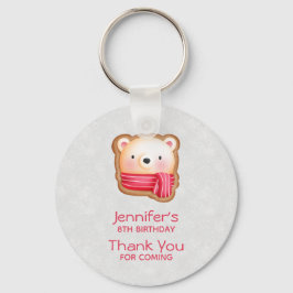 Niedliche Bärenfront Roter Scarf & Rosy Cheeks Gas Schlüsselanhänger