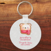 Niedliche Bärenfront Roter Scarf & Rosy Cheeks Gas Schlüsselanhänger (Vorderseite)