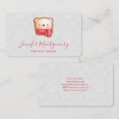 Niedliche Bärenfront Roter Scarf & Rosy Cheeks Visitenkarte (Vorne/Hinten)