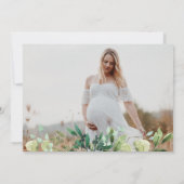 Niedliche Bärengärten Eucalyptus Baby Dusche Foto Einladung (Rückseite)