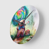 Niedliche Bärenhalterung Kinderzimmer Runde Wanduhr (Winkel)