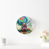 Niedliche Bärenhalterung Kinderzimmer Runde Wanduhr (Zuhause)