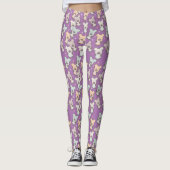 Niedliche BärenLeckereien Muster-Violettsiegelung Leggings (Vorderseite)