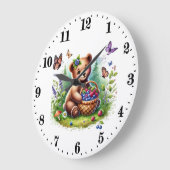 Niedliche Bärenliebhaber Große Wanduhr (Winkel)