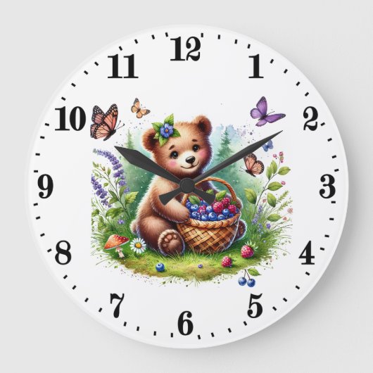 Niedliche Bärenliebhaber Große Wanduhr (Vorderseite)