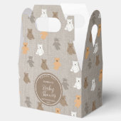 Niedliche Bärenmuster-Babydusche Geschenkschachtel (Geöffnet)