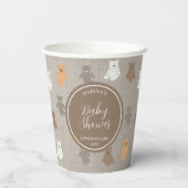 Niedliche Bärenmuster-Babydusche Pappbecher (Rückseite)