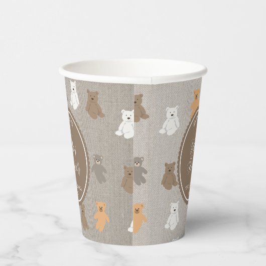 Niedliche Bärenmuster-Babydusche Pappbecher (Rechts)