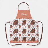 Niedliche Bärenmutter grenzt an Säuglinge und Blum Schürze (Vorderseite)