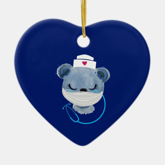 Niedliche Bärennahrung mit einer medizinischen Mas Keramik Ornament (Vorne)