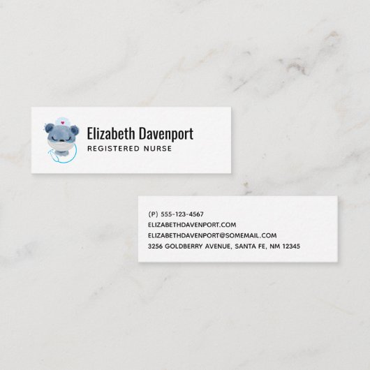 Niedliche Bärennahrung mit einer medizinischen Mas Mini Visitenkarte (Vorne/Hinten)