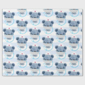 Niedliche Bärennahrung mit Schutzmaske Geschenkpapier (Flach)