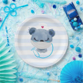 Niedliche Bärennahrung mit Schutzmaske Pappteller (Party)