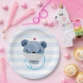 Niedliche Bärennahrung mit Schutzmaske Pappteller (Party)