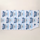 Niedliche Bärennahrung mit Schutzmaske Strandtuch (Vorderseite)