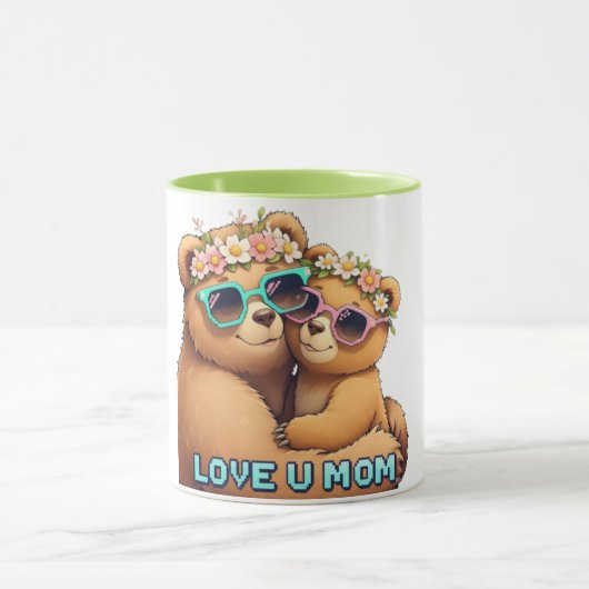 Niedliche Bärenumarmung Liebe Mama Mütter Tag Tasse (Zentrum)