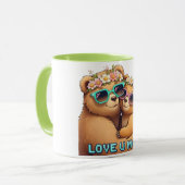 Niedliche Bärenumarmung Liebe Mama Mütter Tag Tasse (Vorderseite Links)