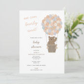 Niedliche Bärenwärmer Baby Babydusche Einladung (Stehend Vorderseite)