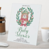 niedliche Bärenwasserdusche Sockelschild (In Situ)