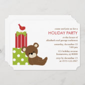 Niedliche Bärenweihnachtsfeier Einladung (Vorne/Hinten)