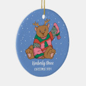 Niedliche Bärenweihnachtsferien Keramik Ornament (Rechts)