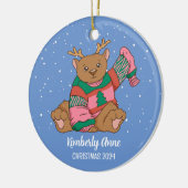 Niedliche Bärenweihnachtsferien Keramik Ornament (Links)