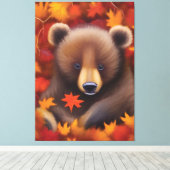 Niedliche Bärenwerbung Leinwanddruck (Insitu (Holzboden))