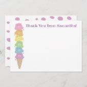 Niedliche Bärn-Eiscreme-flache Platte danken Ihnen Dankeskarte (Vorne/Hinten)