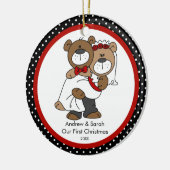 Niedliche Bärn-Paare unsere erste Keramikornament (Links)
