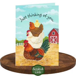 Niedliche Barnyard Chickens denken an Sie Karte