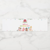 Niedliche Barnyard Farm Animans Geburtstag Wasserflaschenetikett (Einzelnes Label)