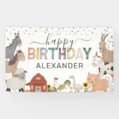 Niedliche Barnyard Farm Geburtstag Banner (Horizontal)