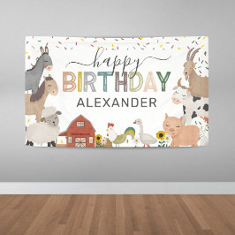 Niedliche Barnyard Farm Geburtstag Banner