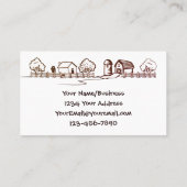 Niedliche Barnyard Farm Schwarz-Weiß Visitenkarte (Rückseite)