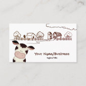 Niedliche Barnyard Farm Schwarz-Weiß Visitenkarte (Vorderseite)
