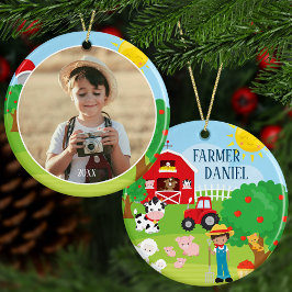 Niedliche Barnyard Tiere, Bauer Foto Weihnachten Keramik Ornament