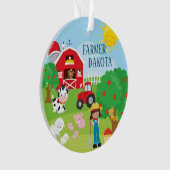 Niedliche Barnyard Tiere, Bauer Girl Weihnachten Ornament (Vorderseite)