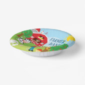 Niedliche Barnyard Tiere, Bauer, Traktor Geburtsta Pappteller (Gewinkelt)