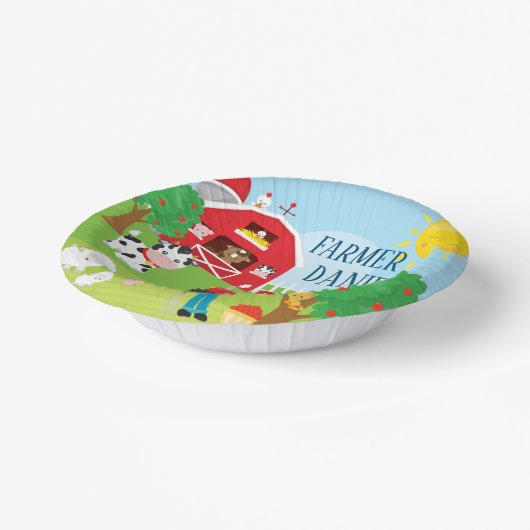 Niedliche Barnyard Tiere, Bauer, Traktor Geburtsta Pappteller (Gewinkelt)