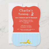 Niedliche Baseball-Affen-Geburtstagsparty Einladung (Rückseite)