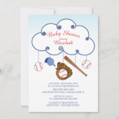 Niedliche Baseball Baby Dusche Einladungen (Vorderseite)