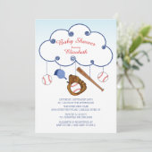 Niedliche Baseball Baby Dusche Einladungen (Stehend Vorderseite)