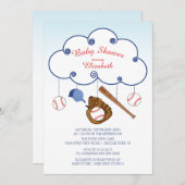 Niedliche Baseball Baby Dusche Einladungen (Vorne/Hinten)